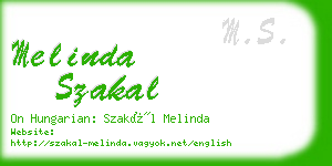 melinda szakal business card